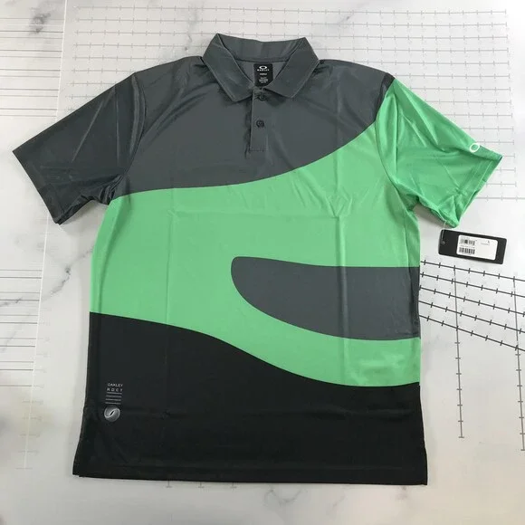 Oakley Golf Shirt Mens Large Green Reduct Polo Hydrolix Virulent FOA404357X - Picture 1 of 11